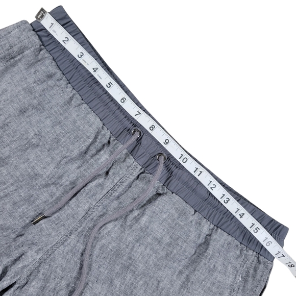 Athleta Beachside Bali Linen Shorts Womens 12 Gray Pull On Athletic Drawstring - Picture 8 of 10